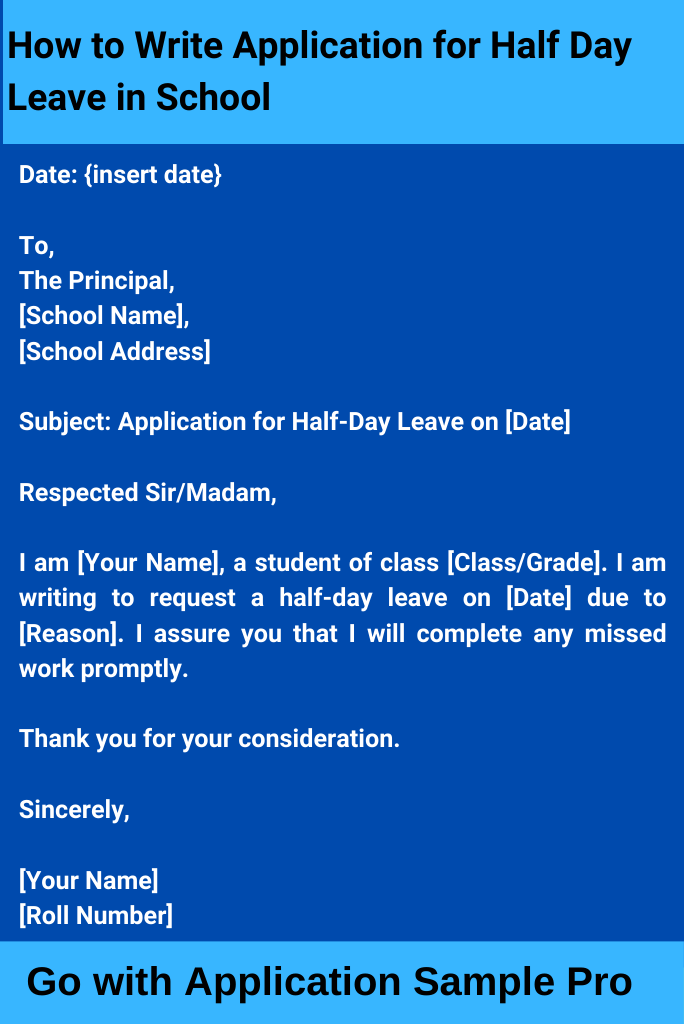 How to Write Application for Half Day Leave in School