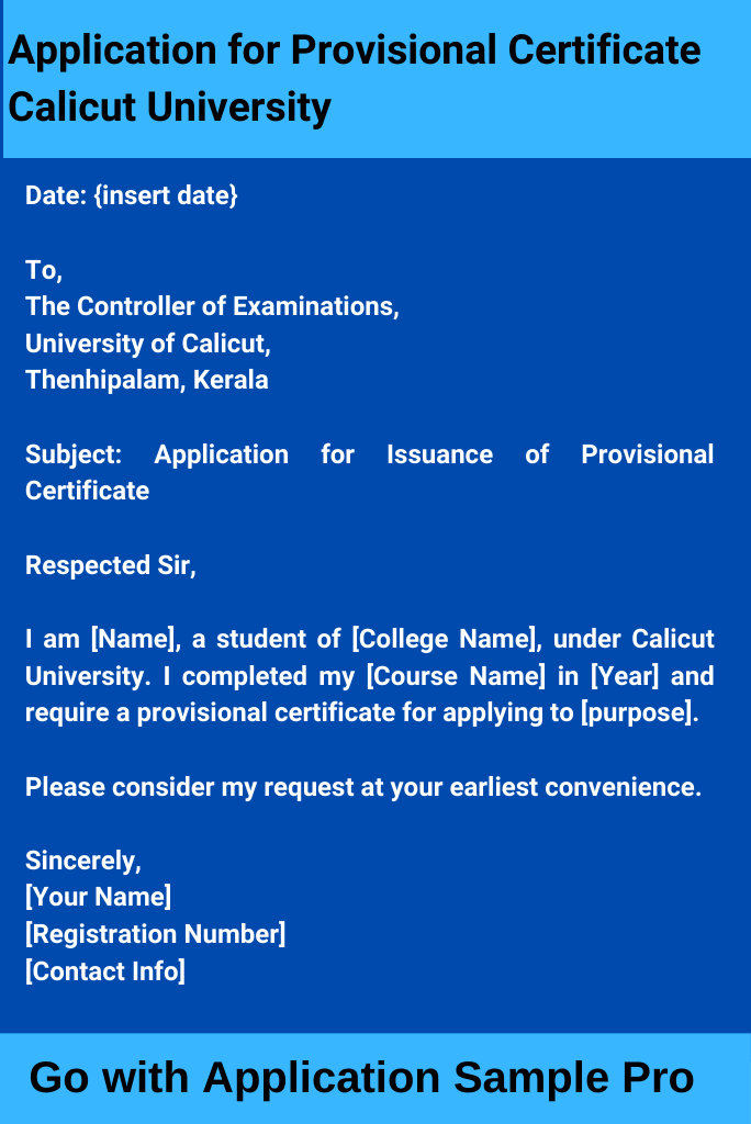 Application for Provisional Certificate Calicut University