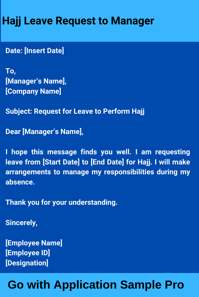 Hajj Leave Request to Manager