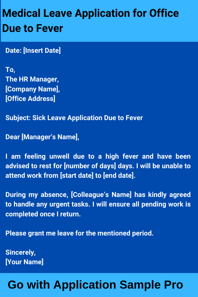 Medical Leave Application for Office Due to Fever
