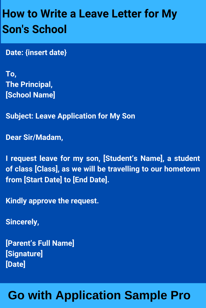How to Write a Leave Letter for My Son's School