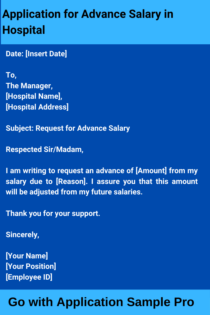 Application for Advance Salary in Hospital