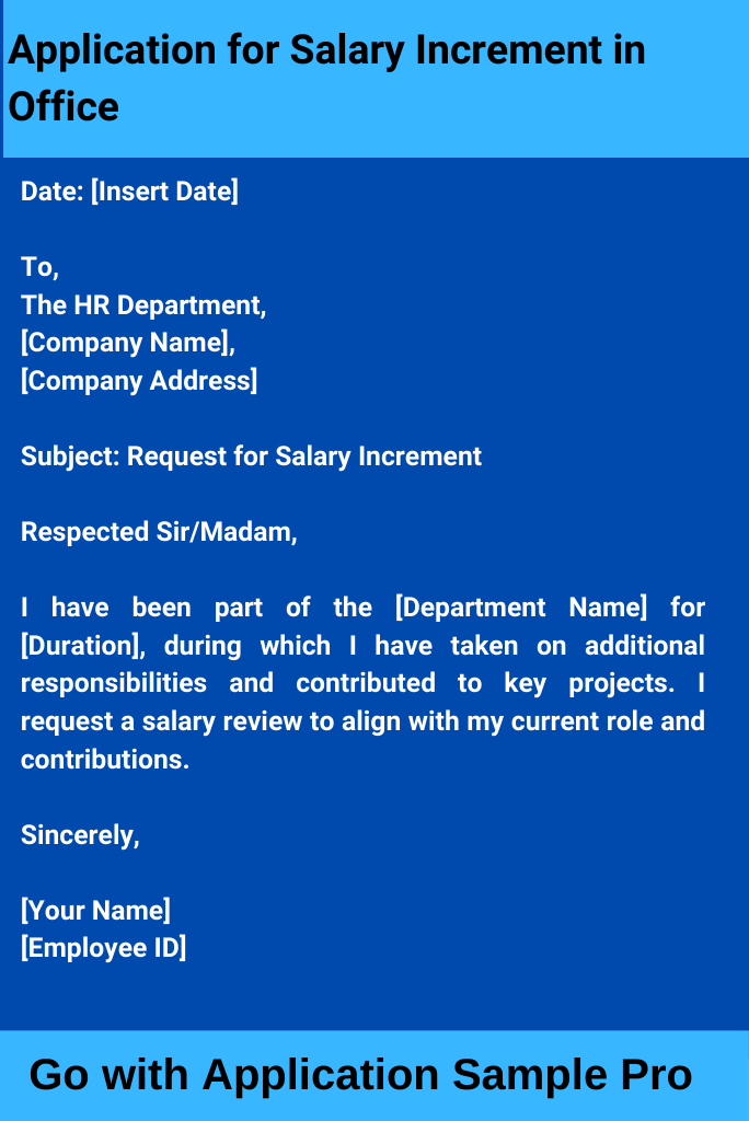 Application for Salary Increment in Office