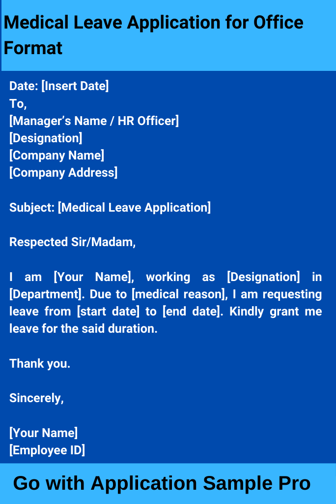 Medical Leave Application for Office Format