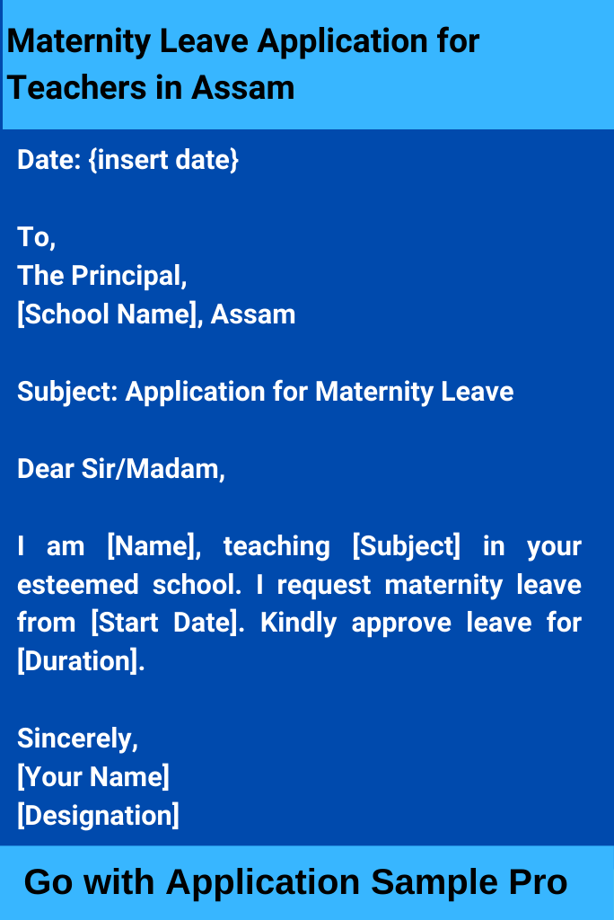 Maternity Leave Application for Teachers in Assam