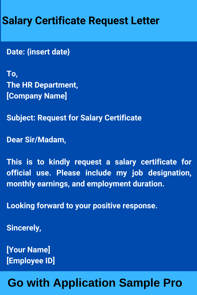 Salary Certificate Request Letter