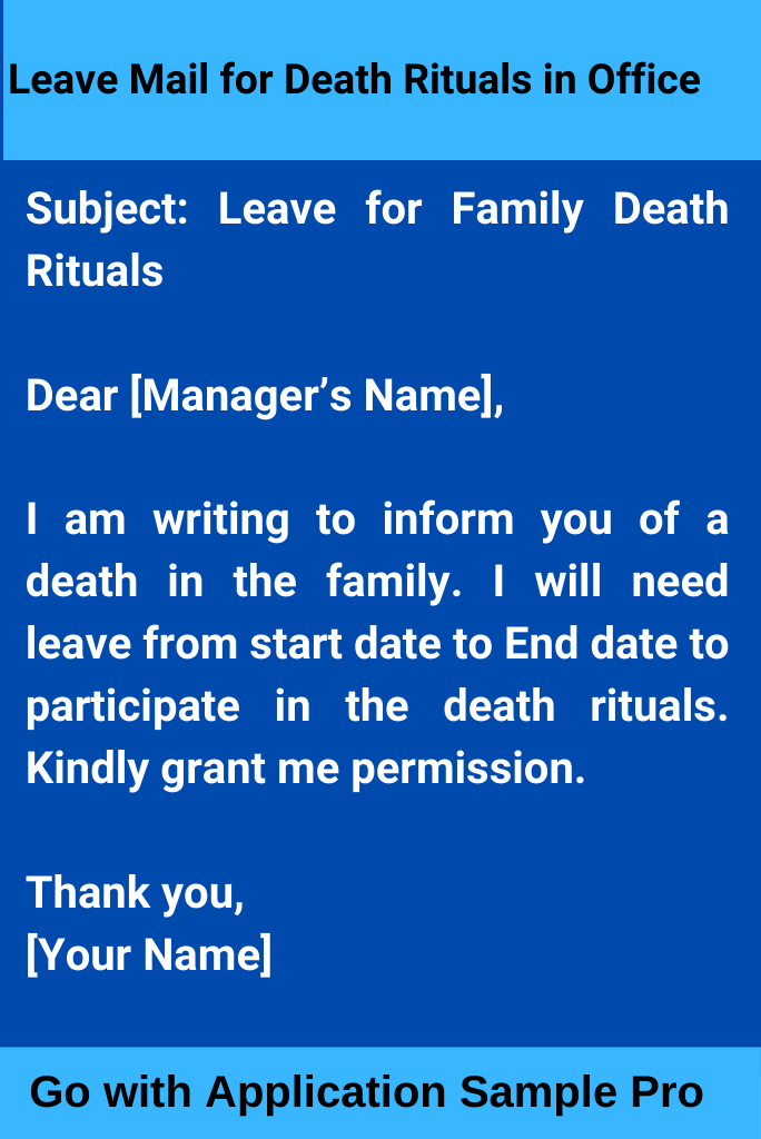 Leave Mail for Death Rituals in Office