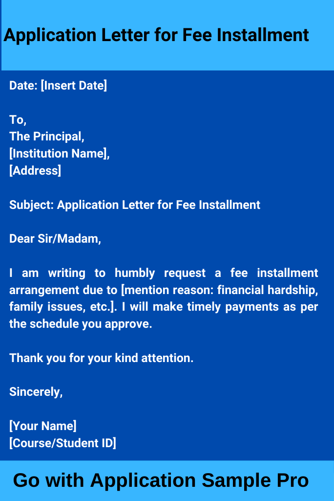 Application Letter for Fee Installment