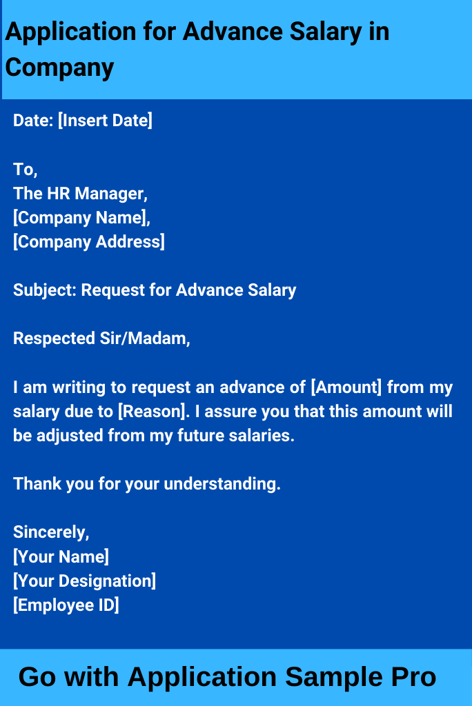 Application for Advance Salary in Company