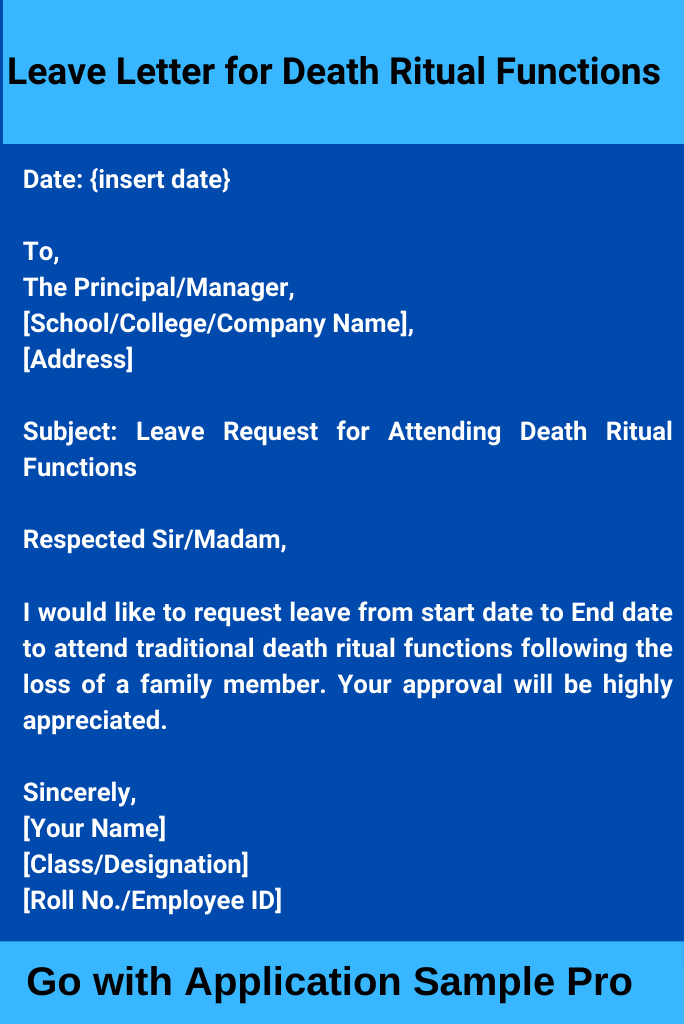 Leave Letter for Death Ritual Functions