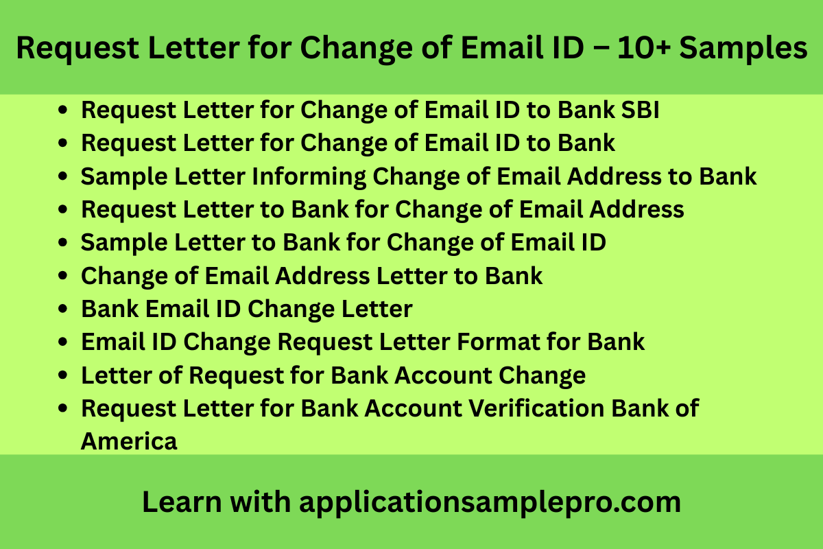 Request Letter for Change of Email ID - 10+ Samples