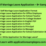 Self Marriage Leave Application – 9+ Samples