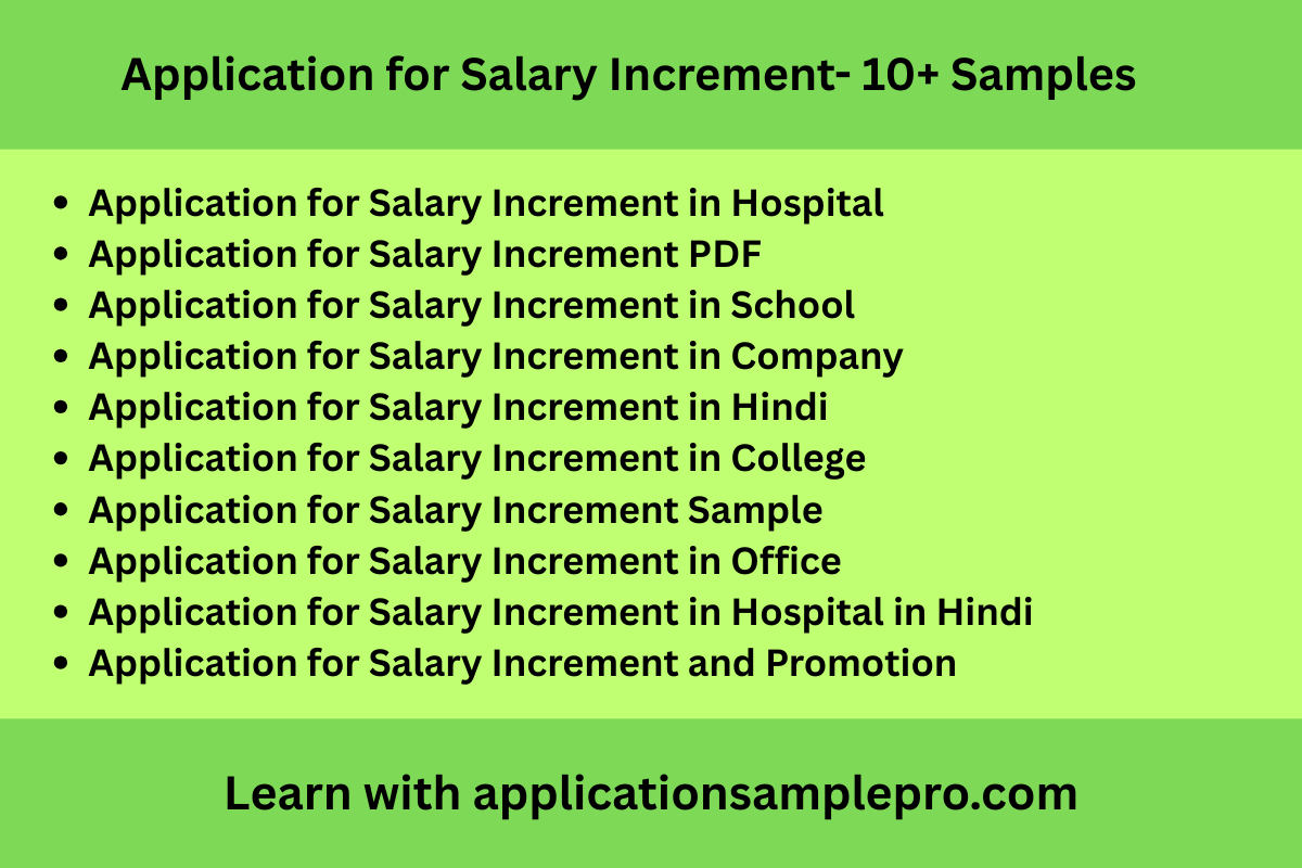 Application for Salary Increment- 10+ Samples