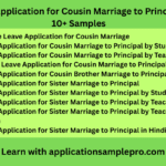Leave Application for Cousin Marriage to Principal – 10+ Samples