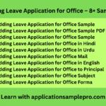 Wedding Leave Application for Office – 8+ Samples