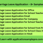 Marriage Leave Application – 8+ Samples