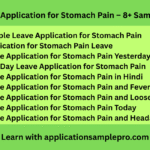 Leave Application for Stomach Pain – 8+ Samples