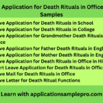 Leave Application for Death Rituals in Office – 10+ Samples