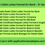 Death Claim Letter Format for Bank – 9+ Samples