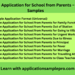 Leave Application for School from Parents – 10+ Samples