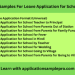10+ Samples For Leave Application for School