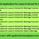 8+ Sample Application for Leave in School for Marriage