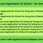 Leave Application for School for Going Out of Station for Marriage Leave Application for School for Going Out of Station by Parents One Day Leave Application for School for Going Out of Station 2 Days Leave Application for School for Going Out of Station Half Day Leave Application for School for Going Out of Station Short Leave Application for School for Going Out of Station Sick Leave Application for School for Going Out of Station