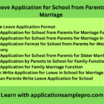 7+ Leave Application for School from Parents for Marriage