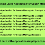 8+ Sample Leave Application for Cousin Marriage