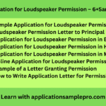 Application for Loudspeaker Permission – 6+Samples