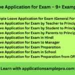 Leave Application for Exam – 9+ Examples
