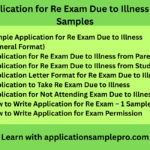 Application for Re Exam Due to Illness – 7+ Samples