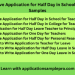 Leave Application for Half Day in School- 8+ Samples