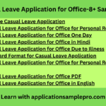 Casual Leave Application for Office-8+ Samples