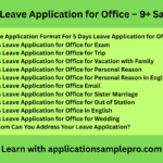 5 Days Leave Application for Office – 9+ Samples