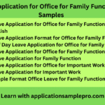 Leave Application for Office for Family Function –7+ Samples