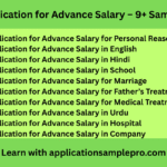 Application for Advance Salary – 9+ Samples