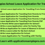 9+ Samples School Leave Application for Travelling