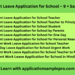 Urgent Leave Application for School – 9 + Samples