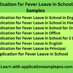 Application for Fever Leave in School- 7+ Samples