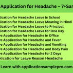 Leave Application for Headache – 7+Samples