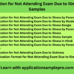 Application for Not Attending Exam Due to Illness – 9+ Samples
