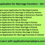 Leave Application for Marriage Function – 10+ Samples