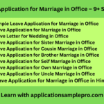 Leave Application for Marriage in Office – 9+ Samples