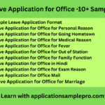 Leave Application for Office -10+ Samples
