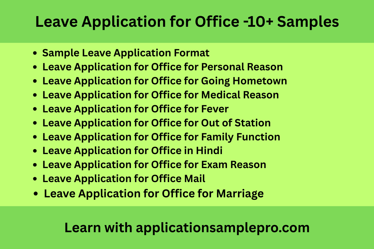 Leave Application for Office -10+ Samples