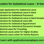 Application for Sabbatical Leave – 9+Samples