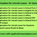 Application for Umrah Leave – 8+ Samples