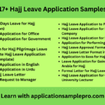 17+ Hajj Leave Application Samples