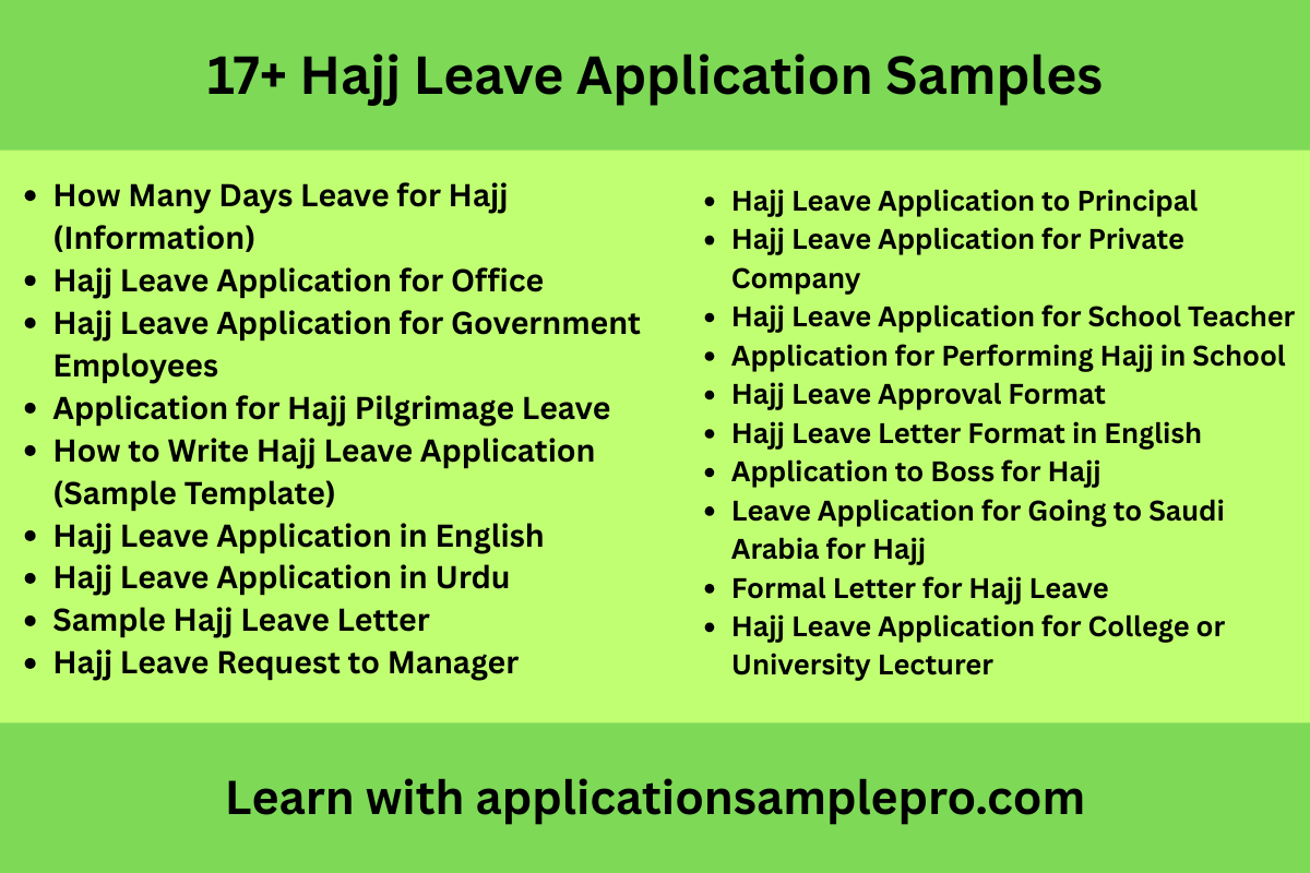 17+ Hajj Leave Application Samples